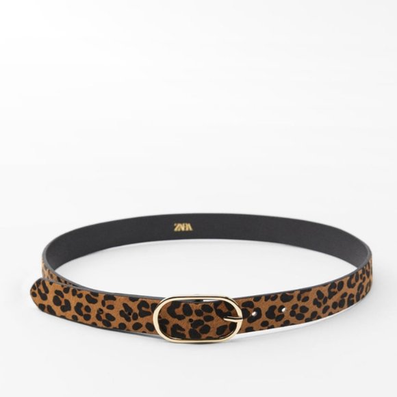 ZARA ANIMAL PRINT 100% LEATHER BELT